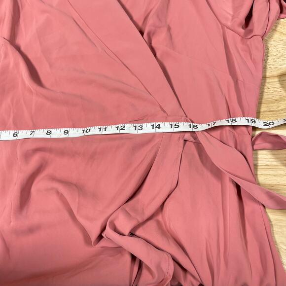 Standards & Practices NWOT Kylie Double Ruffles Wrap Dress Midi Size 2X Pink - Picture 10 of 11